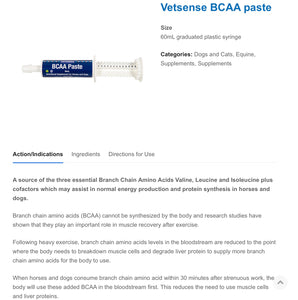 Vetsense - BCAA paste 60ml