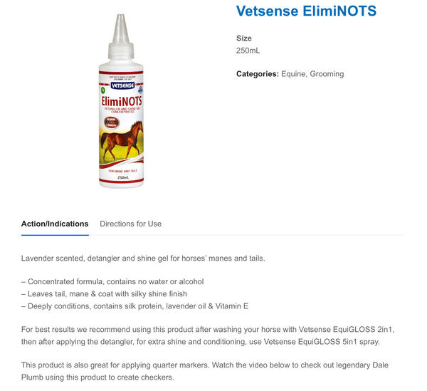 Vetsense- Eliminots 250ml